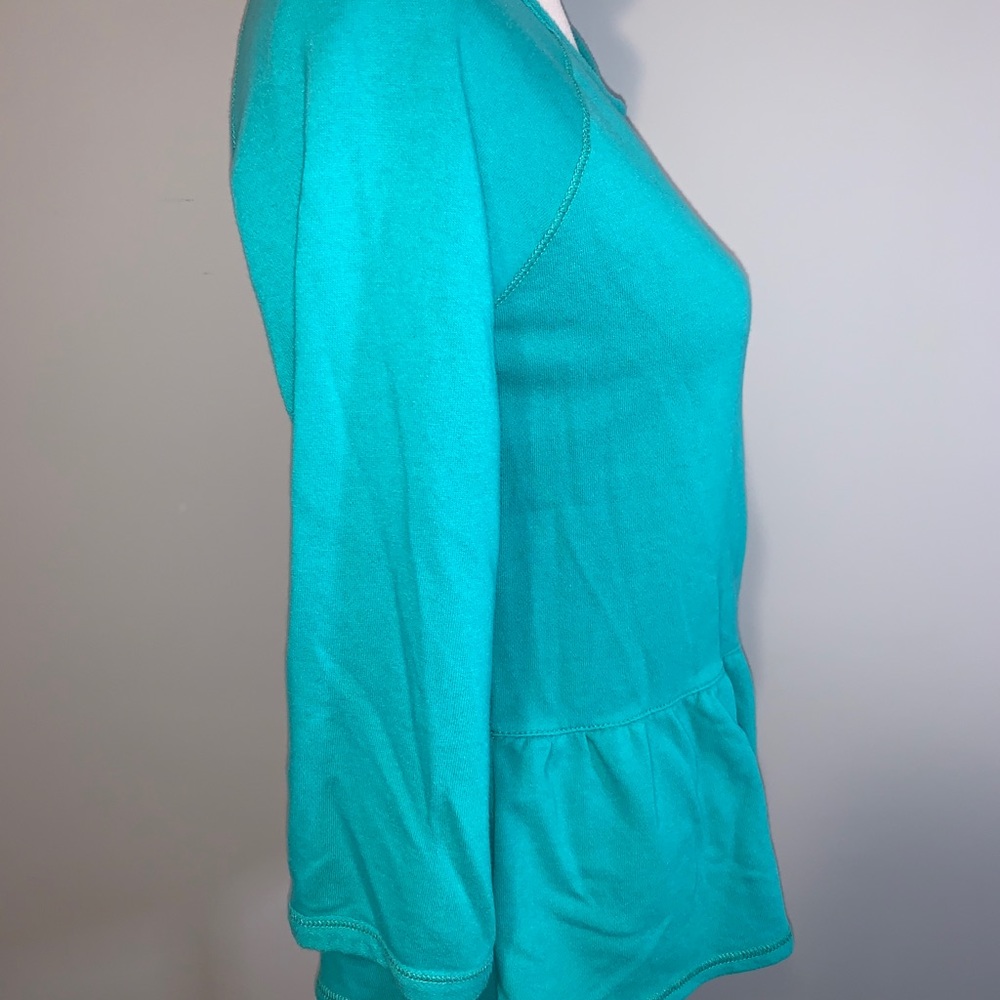 Aerie Peplum Sweatshirt in turquoise - Picture 5 of 12